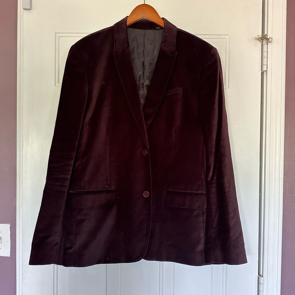 GUESS? men’s velour blazer